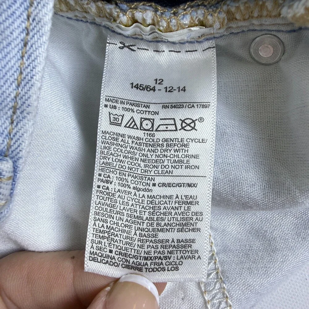 Old Navy High Rise Super Baggy Wide Leg Jeans GIRLS Size 12 Adjustable Waist